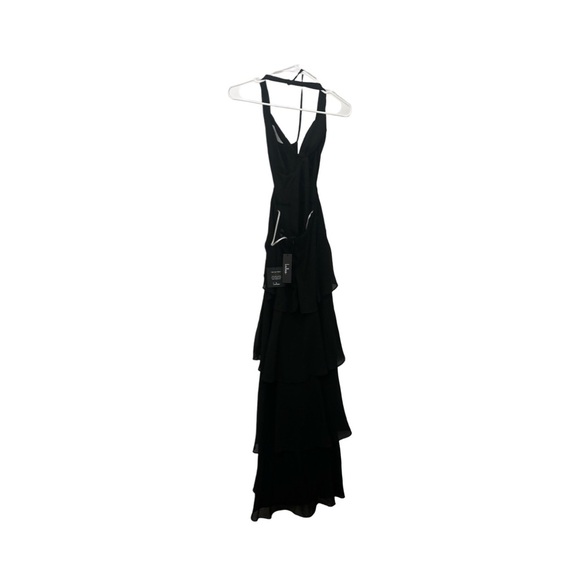 Lulus Tier and Now Black Tie-Back Tiered Maxi Dress, new with tags in size xs - Picture 6 of 9